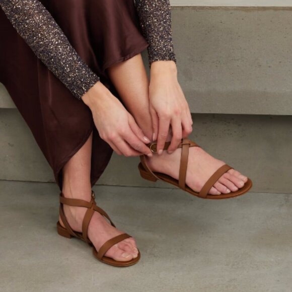 LIKE NEW Manolo Blahnik Magalou Leather Sandal in Medium Brown size 41 / US 11 - Picture 1 of 12